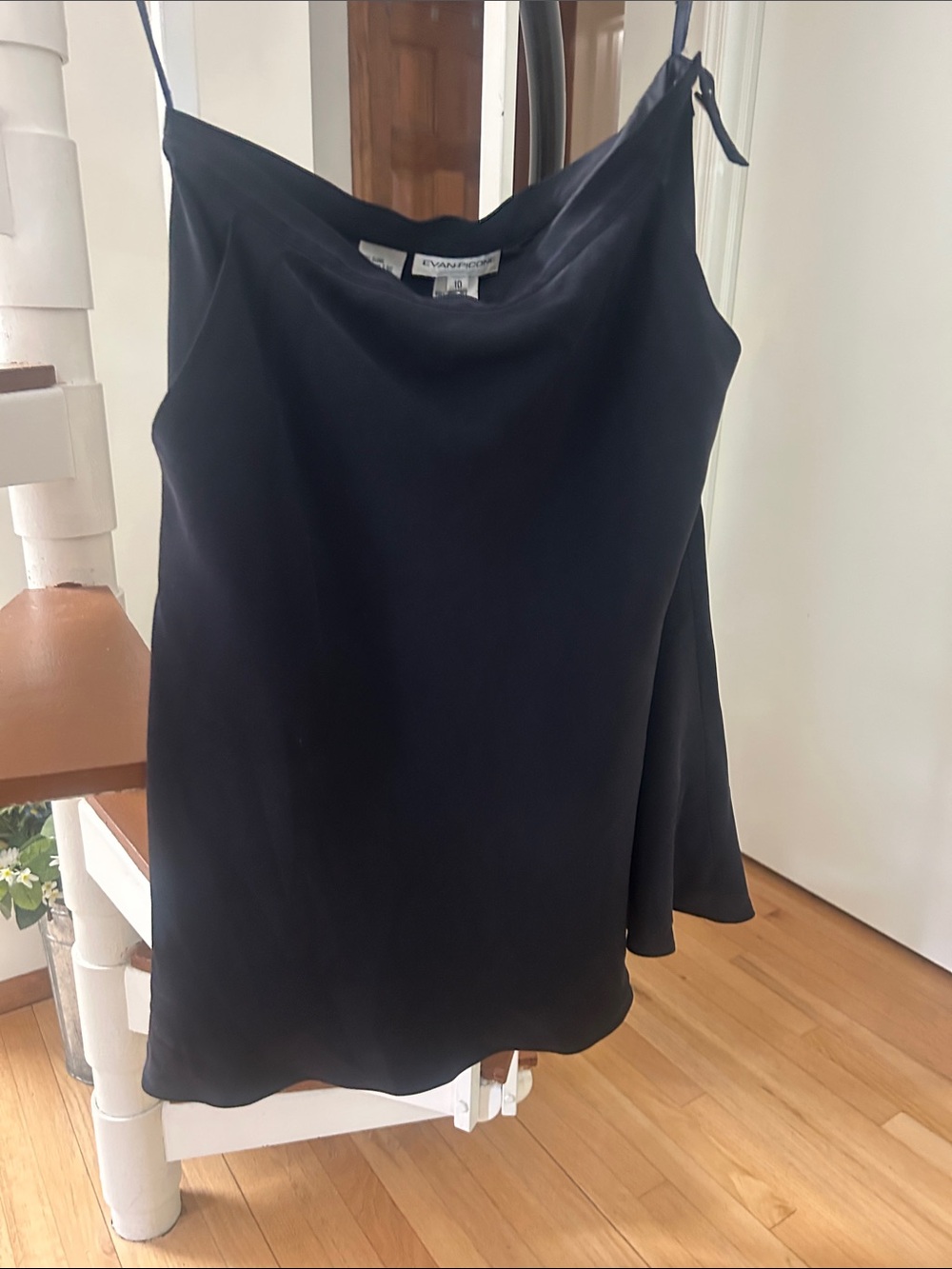 Evan Picone Black Silk Skirt with pockets